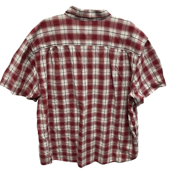 Carhartt men’s original fit red plaid shirt short sleeve button up 2XL cotton - Picture 2 of 9